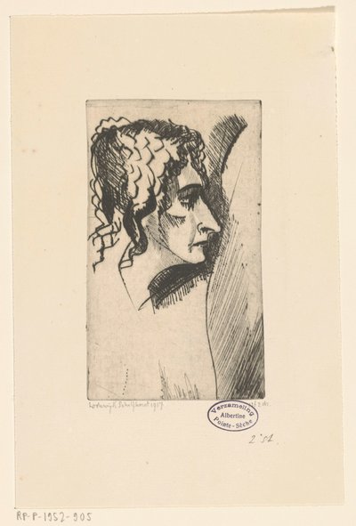 رأس امرأة Tête de femme IV (العنوان الأصلي) بواسطة لوديويجك شلفهوت (توقيع الفنان)