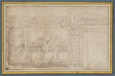 Ignudo ، بعد سقف في الهواء الطلق في Sala di Ulisse ، Palazzo Poggi ، بولونيا بواسطة لودوفيكو كاراشي