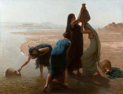 الفرنسية: Femmes fellahs au bord du Nil العبرية: נשים שואבות מים על שפת הנילוס بواسطة ليون بيلي