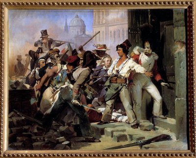 Episode of the Revolution of 1830 in Paris Painting by Leon Cogniet (1794-1880) 19th century Orleans. Museum of Fine Arts بواسطة ليون كوجنيت