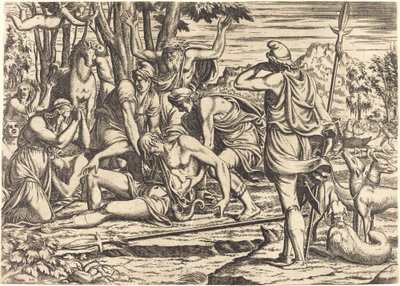 موت أدونيس بواسطة ليون دافينت بعد لوكا بيني