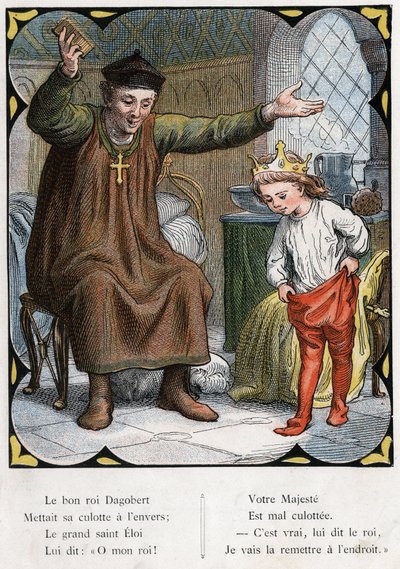 رسم لورنز فروليتش (1820-1908) للأغنية الشعبية "The Good King Dagobert". الطبعة J. Hetzel. حوالي 1880. بواسطة لورنس فروليتش