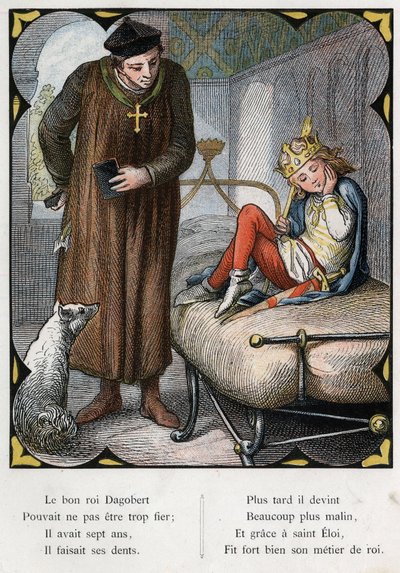 رسم لورنز فروليتش (1820-1908) للأغنية الشعبية "The Good King Dagobert". الطبعة J.Hetzel. حوالي 1880. (وجع الأسنان) بواسطة لورنس فروليتش