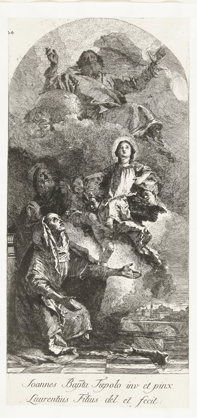 القديس يواكيم وحنة مع الله الآب والعذراء القديسة حنة ويواكيم مع مريم والله الآب بواسطة Lorenzo Baldissera Tiepolo