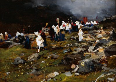 Procession in High Mountain بواسطة Lorenzo Delleani