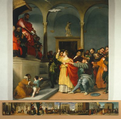 مذبح سانت لوسيا أو سانت لوسيا أمام القاضي لورنزو لوتو (1480 كاليفورنيا - 1556) ، زيت على قماش ، 243x237 سم بواسطة لورينزو لوتو