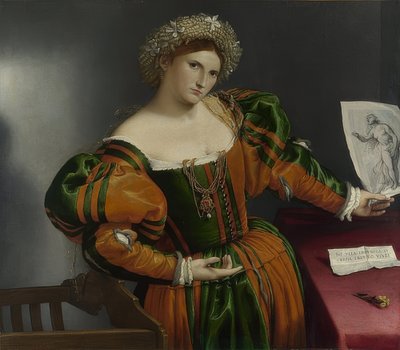 صورة لامرأة (Lucretia). حوالي 1530-32 بواسطة لورينزو لوتو