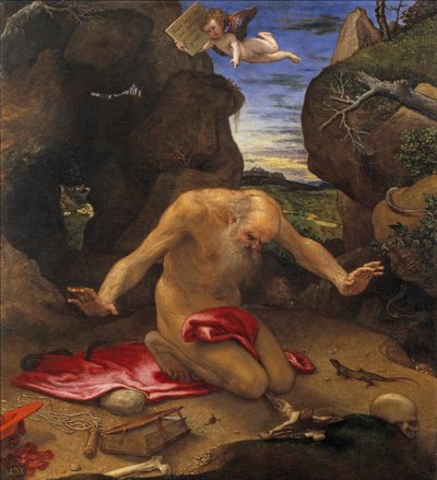 القديس جيروم - لوتو ، لورنزو (1480-1556) - 1546 - زيت على قماش - 99 × 90 - متحف ديل برادو ، مدريد بواسطة لورينزو لوتو
