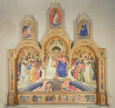 تتويج العذراء ، 1414 (درجة حرارة على الخشب ، خلفية ذهبية) بواسطة Lorenzo Monaco