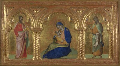 مادونا التواضع مع القديسين مرقس ويوحنا ، 1365-1370. بواسطة لورينزو فينيزيانو