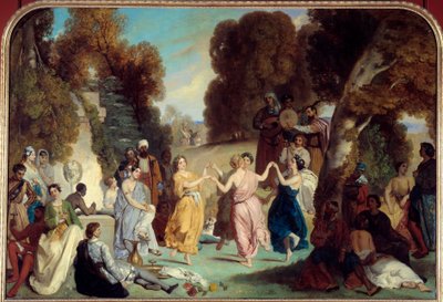 La danse des Muses لوحة لويس بولانجر (1806-1867) 1851 صن. 2،2x3،25 م باريس ، متحف كارنافالي بواسطة لويس بولانجر