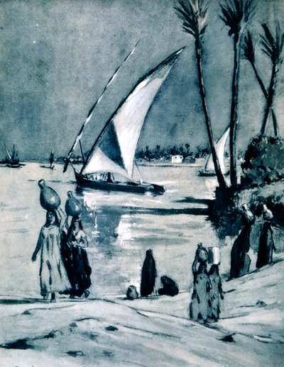 نقل المياه من النيل ، القاهرة ، مصر ، 1928 بواسطة لويس كابانيس