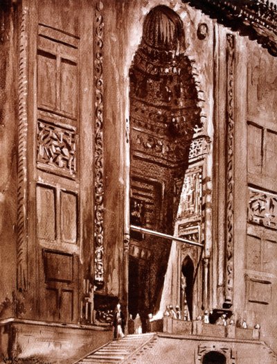 مدخل جامع السلطان حسن 1928 بواسطة لويس كابانيس