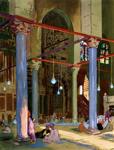 من الداخل المسجد المؤيد ، القاهرة ، مصر ، 1928 بواسطة لويس كابانيس