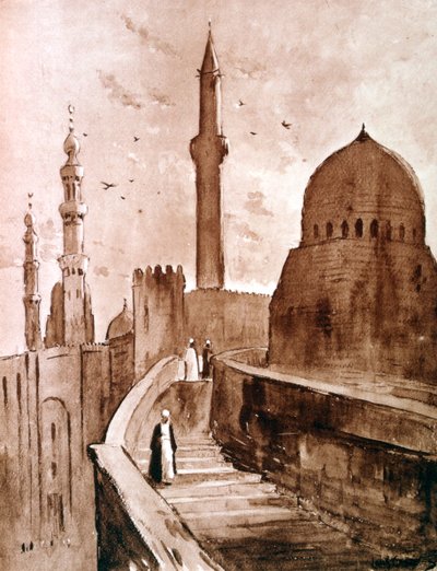 القلعة عند شروق الشمس ، القاهرة ، مصر ، 1928 بواسطة لويس كابانيس
