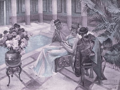تيتوس وجيسيبوس ، رسم توضيحي من ديكاميرون بوكاتشيو نشرته جمعية نافارا في ثلاثينيات القرن العشرين (ليثو) بواسطة لويس شالون