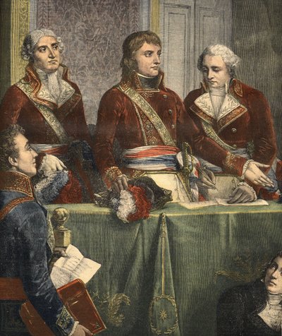 تركيب مجلس الدولة في قصر دو بيتي لوكسمبورغ في 25 ديسمبر 1799 (نقش) بواسطة لويس تشارلز أوغست كودير