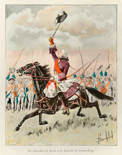 قصف لويس (1862-1927) ؛ The Chevalier de Levis (Francois Gaston de Levis 1719 - 1787) في معركة Sainte Foy عام 1760 ضد الإنجليز ؛ تاريخ يوجين جوينين في فرنسا الجديدة - 1900 - Coll، part. بواسطة تفجير لويس تشارلز