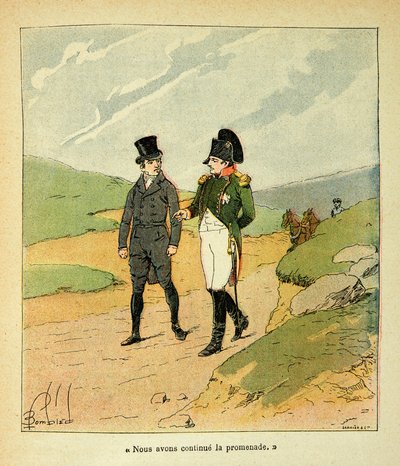 رسم إيضاحي لـ Bombled Louis (1862-1927) من كتاب "The Memorial se Sainte Helene" للكونت Emmanuel de Las Cases (1766-1842): Las Cases et Napoleon a Ste Helene، Private Collection بواسطة تفجير لويس تشارلز