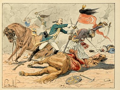 Illustration taken from the book “Les heros du Siecle””, anecdotal recits by Dick de Lonlay and illustrated by Louis Bombled (1862-1927) بواسطة تفجير لويس تشارلز