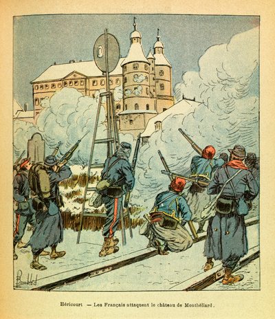 L'Armee de l'Est بواسطة Eugene Sergeant ، dit Grenest ، رسمها لويس بومبلد (1862-1927) (الحرب الفرنسية الألمانية ؛ حملة 1870-1871): في Hericourt ، هاجم الفرنسيون Chateau de Montbeliard في يناير 1871 ، مجموعة Partiale بواسطة تفجير لويس تشارلز