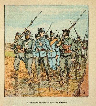 L'Armee de la Loire بقلم يوجين سيرجنت ، ديت جرينست ، مصور من قبل لويس بومبلد (1862-1927) (الحرب الفرنسية الألمانية ؛ حملة 1870-1871): فريسينشرز يعيد السجناء الألمان في أكتوبر 1870 ، مجموعة خاصة بواسطة تفجير لويس تشارلز
