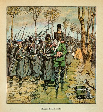 L'Armee de la Loire بقلم يوجين سيرجنت ، ديت جرينست ، رسمه لويس بومبلد (1862-1927) (الحرب الفرنسية الألمانية ؛ حملة 1870-1871): انسحاب الجيش الألماني بعد معركة كولميير في 9 نوفمبر 1870 ، خاص مجموعة بواسطة تفجير لويس تشارلز