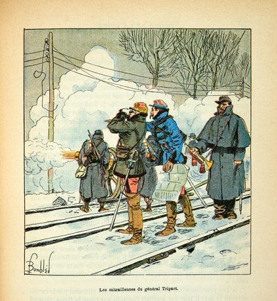 L'Armee de la Loire بقلم يوجين سيرجنت ، ديت جرينست ، مصور من قبل لويس بومبلد (1862-1927) (الحرب الفرنسية الألمانية ؛ حملة 1870-1871): المدافع الرشاشة للجنرال تريبارت ، مجموعة جزئية بواسطة تفجير لويس تشارلز