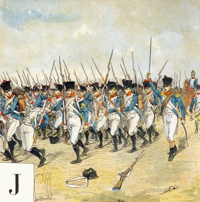 حرف J: حارس شاب ، "Je serai soldat" (سأكون جنديًا) - الأبجدية العسكرية بواسطة تفجير لويس تشارلز