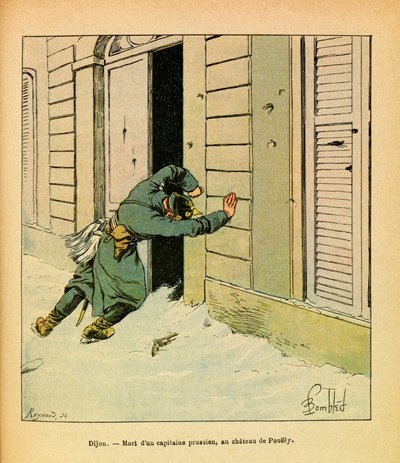 الجيش الشرقي ليوجين رقيب ، ديت جرينست ، رسمه لويس بومبلد (1862-1927) (الحرب الفرنسية الألمانية ؛ حملة 1870-1871): وفاة قبطان بروسي في شاتو دي بويي ، مجموعة خاصة بواسطة تفجير لويس تشارلز