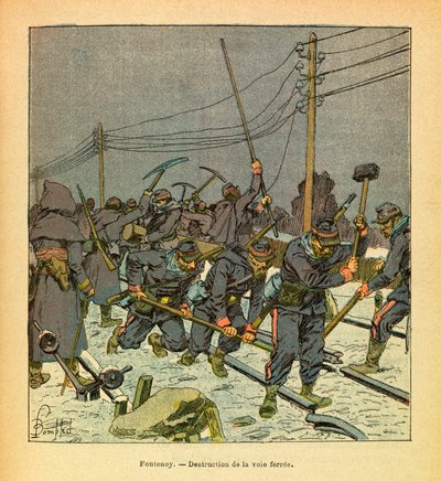 الجيش الشرقي ليوجين رقيب ، المعروف باسم جرينست ، رسمه لويس بومبلد (1862-1927) (الحرب الفرنسية الألمانية ؛ حملة 1870-1871): Fontenoy ، تدمير السكك الحديدية ، مجموعة خاصة بواسطة تفجير لويس تشارلز