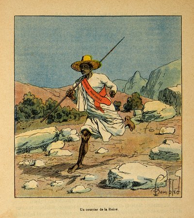 الحرب في مدغشقر - التاريخ القصصي للبعثات الفرنسية 1885-1895 بقلم هنري جالي ديت جاليشيت (1854-1922) ، رسمها لويس بومبلد (1862-1927): رسالة من الملكة رانافالونا في عام 1895 ، مجموعة خاصة بواسطة تفجير لويس تشارلز