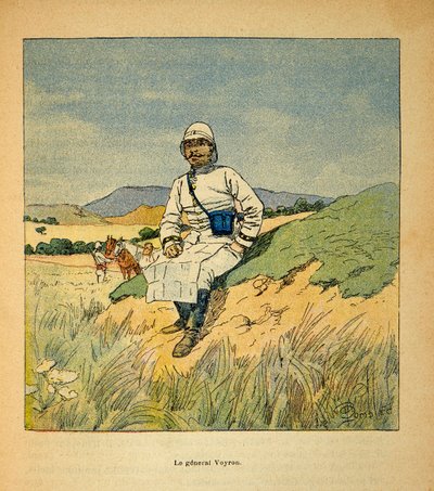 الحرب في مدغشقر - التاريخ القصصي للبعثات الفرنسية 1885-1895 بقلم هنري جالي ديت جاليشيت (1854-1922) ، رسمها لويس بومبلد (1862-1927): صورة للجنرال فويرون (1838-1921) ، مجموعة خاصة بواسطة تفجير لويس تشارلز