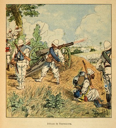 الحرب في مدغشقر - التاريخ القصصي للبعثات الفرنسية 1885-1895 بقلم هنري جالي ديت جاليشيت (1854-1922) ، رسمها لويس بومبلد (1862-1927): الدفاع عن القيصر في عام 1895 ، مجموعة خاصة بواسطة تفجير لويس تشارلز