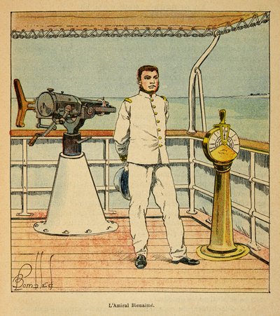 الحرب في مدغشقر - التاريخ القصصي للبعثات الفرنسية 1885-1895 بقلم هنري جالي ديت جاليشيت (1854-1922) ، رسمها لويس بومبلد (1862-1927): صورة للأدميرال بينيمي (1843-1930) ، مجموعة خاصة بواسطة تفجير لويس تشارلز