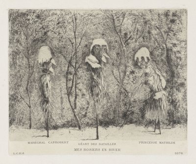 تكوين خيالي عن الحرب الفرنسية البروسية Mes rosiers en hiver (العنوان على الكائن) بواسطة لويس تشارلز هورا سيكاما