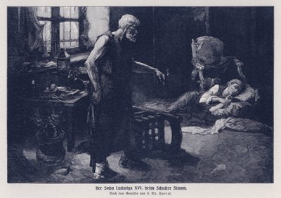 أرسل دوفين ، ابن الملك لويس السادس عشر ملك فرنسا ، للعيش مع الإسكافي أنطوان سيمون بأمر من لجنة السلامة العامة ، الثورة الفرنسية بواسطة لويس تشارلز سبريت