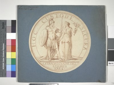 تصميم الميدالية ، الحرب والسلام: HOC CUSTODE SECURA بواسطة لويس كلود (Attr. To) Vassé