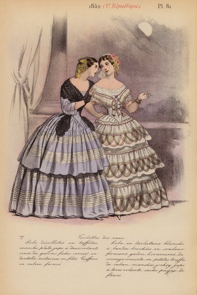 أزياء فرنسية: 1852، 2e Republique (طباعة حجرية ملونة) بواسطة لويس كولاس