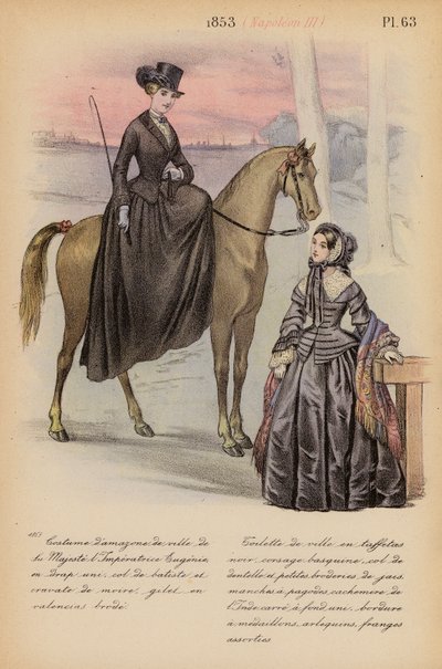 أزياء فرنسية 1853، نابليون الثالث (طباعة حجرية ملونة) بواسطة لويس كولاس