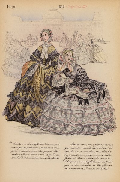 أزياء فرنسية 1856، نابليون الثالث (طباعة حجرية ملونة) بواسطة لويس كولاس