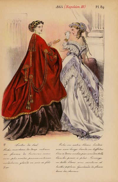أزياء فرنسية 1865، نابليون الثالث (طباعة حجرية ملونة) بواسطة لويس كولاس