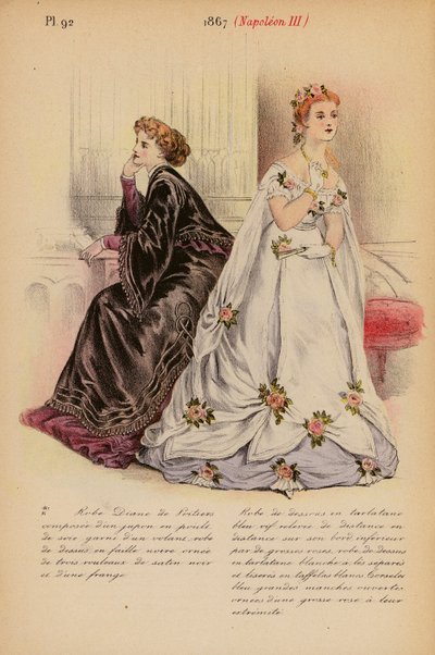 أزياء فرنسية 1867، نابليون الثالث (طباعة حجرية ملونة) بواسطة لويس كولاس