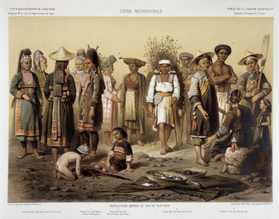 الجماعات العرقية حوالي عام 1870 في "" رحلة الاستكشاف في الهند الصينية 1866-1868 "بقلم فرانسيس غارنييه باريس بواسطة لويس ديلابورت