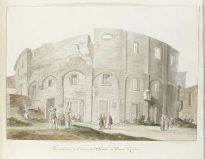 مسرح Buitenmuur van oude van Catani منظر خارجي للمسرح الصغير القديم ، أو Odeum في كاتانيا (العنوان على الكائن) رحلات في إيطاليا وصقلية ومالطا - 1778 (عنوان السلسلة) بواسطة لويس دوكروس