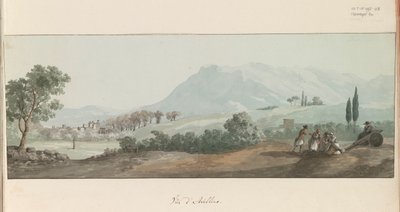 Gezicht op Avellino منظر لأفيلينو (العنوان على الكائن) رحلات في إيطاليا وصقلية ومالطا - 1778 (عنوان السلسلة) بواسطة لويس دوكروس