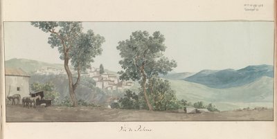 Gezicht op Paterno عرض باتيرنو (العنوان على الكائن) رحلات في إيطاليا وصقلية ومالطا - 1778 (عنوان السلسلة) بواسطة لويس دوكروس