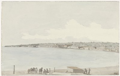 منظر لنتوء Pausilype مع قصر قديم للملكة جين وريف Sannazar من شرفة النزل Vue du Promontoire de Pausilype، prize du balcon de notre auberge où se trouble l