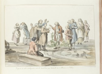 التفاوض بين مرشد المجموعة السياحية وسائقي البغال الذين يذهبون معهم إلى إتنا Dispute de Notre Antiquarie avec les muletiers qui devaient nous conduire à L