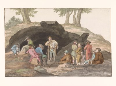 توقف عند Grotte delle Capre على الحدود عند Nemorosa و Fredda داخل الكهف (العنوان على الكائن) Voyage en Italy ، en Sicile et à Malte - 1778 (عنوان السلسلة) بواسطة لويس دوكروس